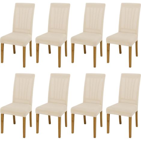 Housses de chaise extensibles, lot de 8, beige, polyester et élasthanne, lavables (1/5)
