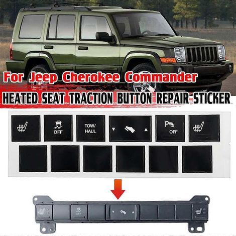 Ensemble d'autocollants de réparation pour bouton de traction de siège chauffant de voiture Jeep Cherokee Commander (1/4)