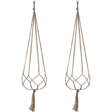 Lot de 2 Suspension Plante pour Pot de Fleurs Cache-Pots Suspension en Corde Suspension Plante Macramé Porte Décoration pour Interieur et Extérieur Suspendue Décoration Balcon Maison (122cm)