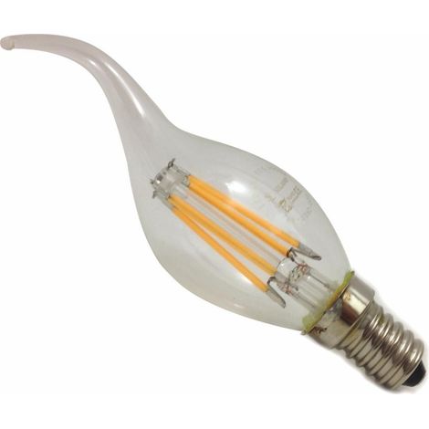 Ampoule E14 LED Flamme Filament 6W 220V 360° - Unité / Blanc Chaud  - SILUMEN