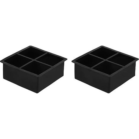 Set mit 2 Silikon-Eiswürfelformen, 4 Eiswürfel pro Form, 11 x 11 x 4,5 cm (1/5)
