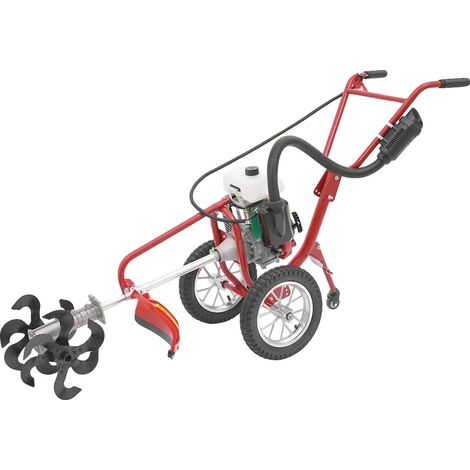 Cultivateur à essence, moteur de 4 ch, polyvalent pour le désherbage et le labour, Rouge (1/2)