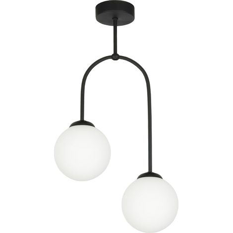 Lampada a sospensione nera con paralume a sfera in vetro Olmo 13-958 (1/2)
