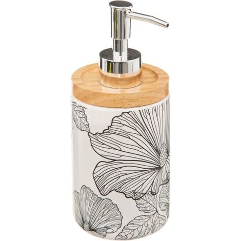 Distributeur de Savon "Blackflora" 18cm Blanc