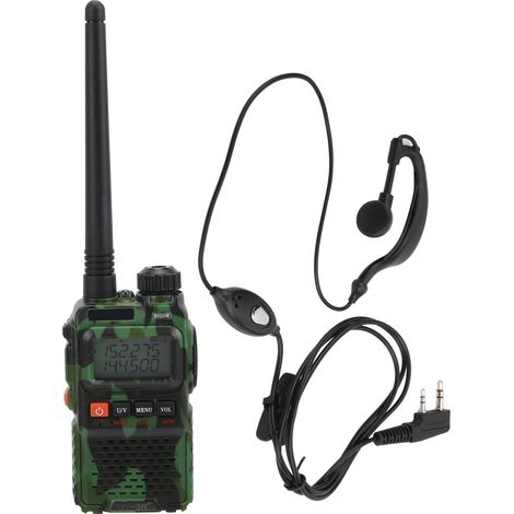 Tragbares Walkie-Talkie-Set mit Handgerät, LCD-Display und Kopfhörer, 100–240 V, grüner EU-Stecker, 100–240 V (1/5)