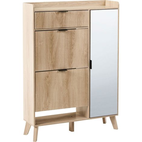 Shoe Storage Cabinet MOONIE Light Brown