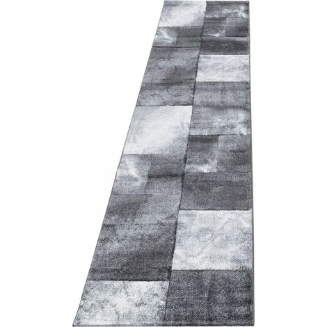 Ayyildiz  Tapis Moderne - Géométrique - Abstrait Design - Tapis Flottant Salon - Gris - 300 cm x 80 cm (1/4)