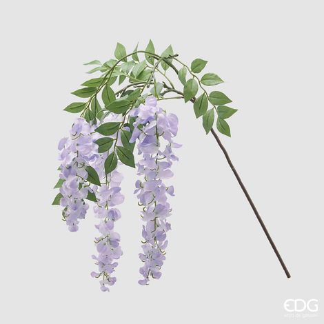 EDG Enzo De Gasperi Glicine Ramo x3 con Foglie H 50 Cm Pianta Artificiale Colore Lavanda (1/4)