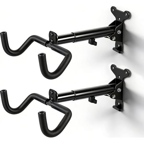 Support Mural Vélo, Porte-Vélo Horizontal pour Garage, Crochet Mural Résistant et Réglable pour Vélos de Route, VTT et Hybrides – Garage, Appartement et Maison Rétractable et Pliable (1/5)