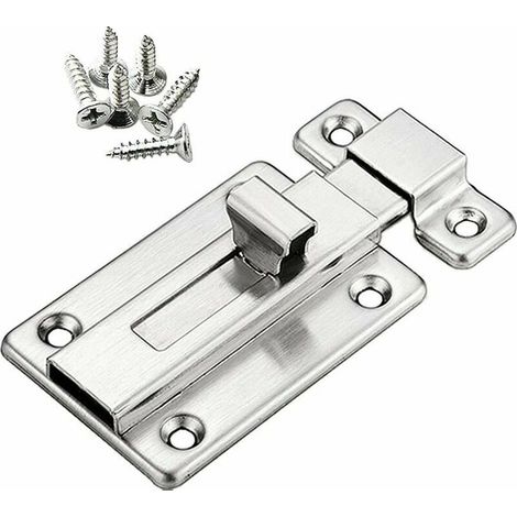 Loquet de porte coulissante Verrou Barrel Bolt en acier inoxydable Pour salles de bains, portes et fenêtres, serrures pour animal domestique (8 cm)(1 pièce)(Vis en acier inoxydable 304) (1/5)
