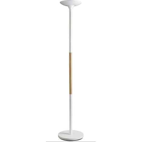 Lampadaire LED 40W 4000 Lumens à Variation d'Intensité lumineuse 180 x 34cm Blanc/Hêtre (1/5)