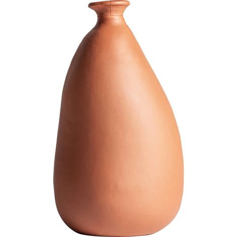 Vase décoratif contemporain orange finition mate en verre - Orange mat contemporain (1/2)