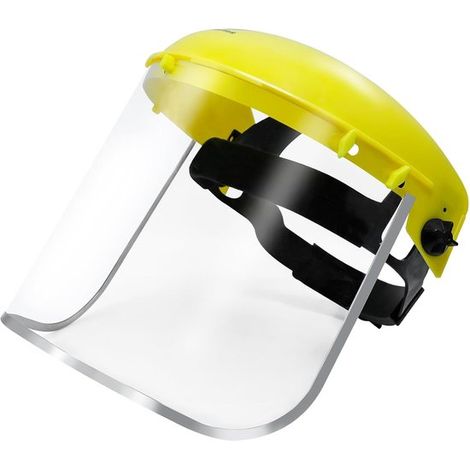 Gesichtsschutz aus Aluminium mit verstellbarem Kopfband. Verstellbarer Gesichtsschutz. Geeignet zum Schutz vor Metallschnitten und Spritzern. (1/4)