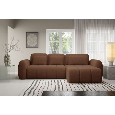 Ecksofa Schlafsofa Sofa CARIA in Stoff Quelle Rotbraun Ottomane Rechts (1/5)