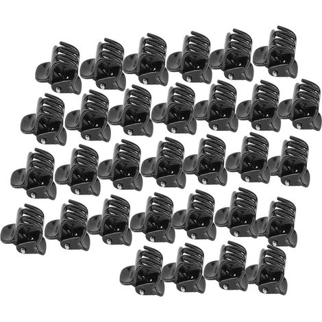 Pinces en plastique noir, pinces à vêtements, mini pinces à cheveux de 1 cm, pinces à griffes de style coréen, 100 pièces/paquet, petites pinces à griffes, accessoire pour cheveux. (1/5)