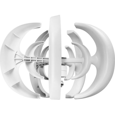 Petite éolienne avec contrôleur, type lanterne double couche-12v 5 pales, maximum 1200W (blanc) (1/5)