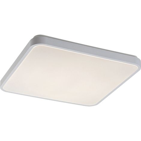 Plafonnier bain carré 42 cm blanc IP44 LED 48W Samira (1/5)