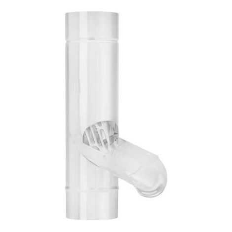 GRÖMO ALUSTAR Regenwasserklappe Weiß ø80 mit V2A Sieb, SX (glatt), 82734 (1/2)