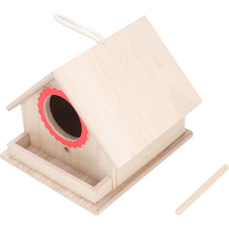 Nichoir En Bois Pour Oiseaux - Cabane D'Élevage Résistante Avec Corde - Pour Jardin Et Extérieur - 1 Pièce (1/5)