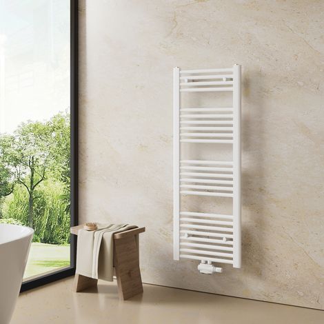 Heilmetz – Sèche-serviette eau chaude 1200x400mm 427W – Acier doux anti-corrosion – Raccordement G1/2" – Pour salle de bain