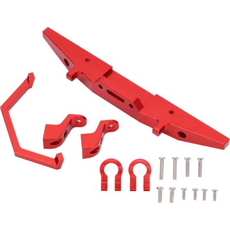 Pare-chocs avant en métal aluminium avec attache remorque pour véhicule RC 1/12 MN D90 - Rouge (1/5)