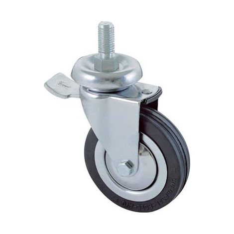 RUOTA A FORCELLA GIREV P.FILETT +FERMO 155BISB AVO  A/CROMATO/GOMMA NERA D.MM  60X24 F.MA 10X30