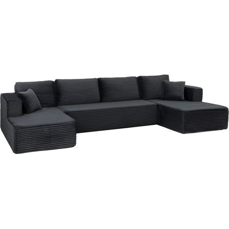 Canapé-lit Modulable Velours Gris Foncé Haute Densité (1/5)