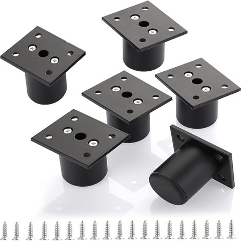 6 Stück verstellbare Möbelbeine, Bettbeine, Möbelfüße aus Aluminiumlegierung für Boxspring, Kleiderschrank, Tisch (schwarz, Höhe 6cm) (1/4)
