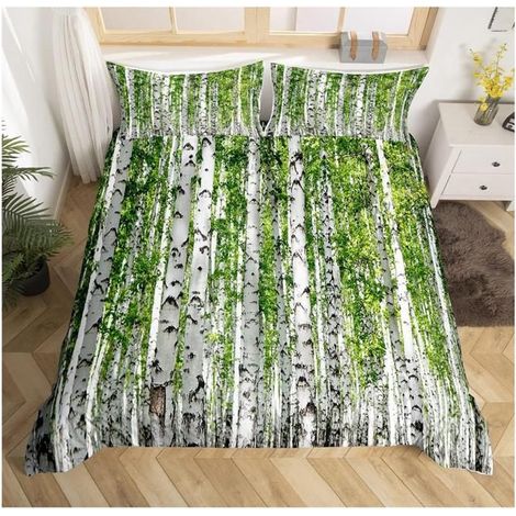 Arbre Imprimé Ensembles de Housse de Couette Feuille Branche Parure de Lit 240x260cm Paysage Naturel Housse de Couette pour - CRQ (1/4)