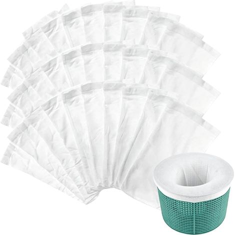 Lot de 30 chaussettes skimmer de piscine, chaussettes filtrantes pour skimmer, étang, nettoyage de la saleté et des feuilles pour piscine, filtre à tamis (1/5)