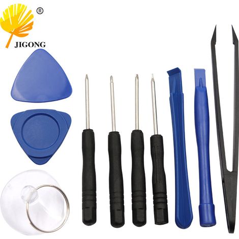 Kit d'outils de réparation de télécommunications et de démontage et réparation de téléphones portables (10 pièces) avec divers embouts de tournevis couramment utilisés pour un démontage facile.