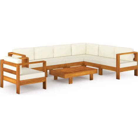 Maison Exclusive - Set da Giardino 8 pz con Cuscini 100x60 cm Legno di Acacia