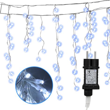 Randaco 400 LED Congelamento Pioggia Ghiacciolo Decorazione Natale Finestra Luci Leggiadramente Fuori, Bianco Freddo (1/5)