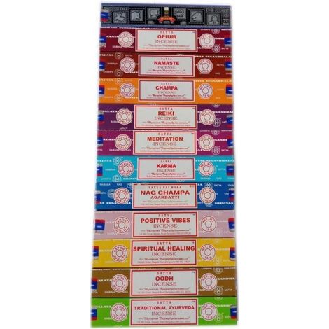 Satya Räucherstäbchen Set 12x15g Nag Champa Oodh Opium Meditation (1/2)