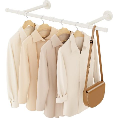 Portant Vetement Industriel, Penderie Murale 90cm, 1 Pack, Beige (1/5)