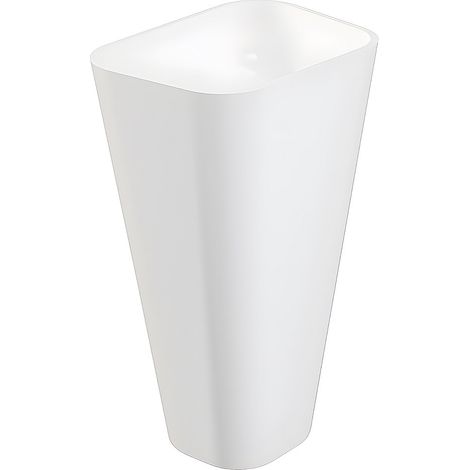 Lavabo rettangolare con piedistallo in Solid Surface Bianco - TILICHO (1/4)