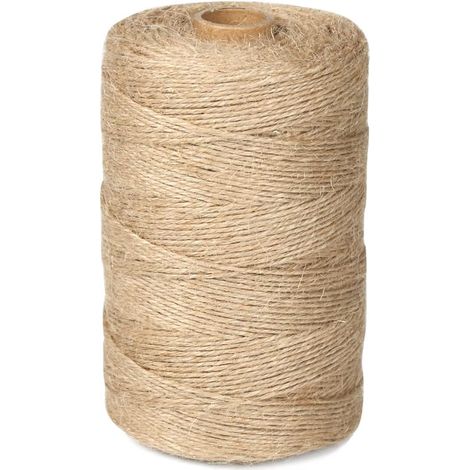 Natürliches Juteseil 2 mm x 200 m, ideal für Gartenarbeit, Heimwerkerarbeiten und manuelle Katzenkratzbäume (1/5)