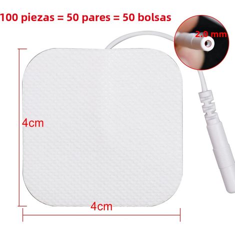(100 pièces, 4x4cm) Électrodes TENS, patchs d'électrodes EMS, électrodes TENS en silicone (1/5)