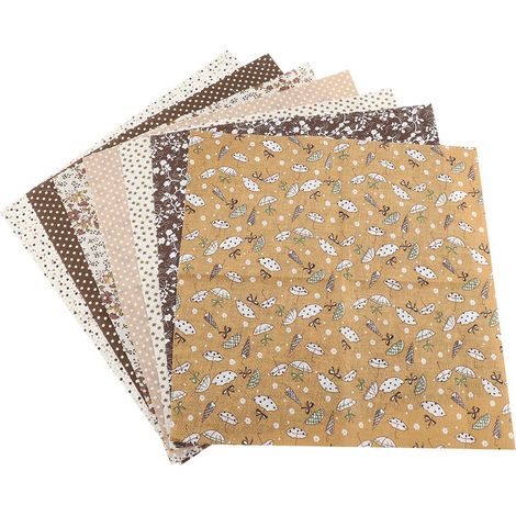 Tissu Coton - Carré Prédécoupé 25 x 25 cm - Pour Couture, Patchwork et Décoration Intérieure - Lot de 7