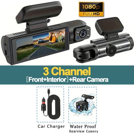 (Sans carte SD, 3 canaux) Caméra embarquée DVR 1080p (1/5)
