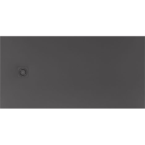 Receveur de douche extra plat en Stonex® Terran-N + Grille Twist - 1400x800mm - Onyx (1/2)