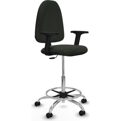 Piqueras-y-Crespo Taburete de oficina negro ergonómico Aýna