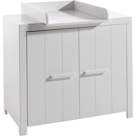 Commode Avec Plan à Langer "Erik" 100cm Blanc
