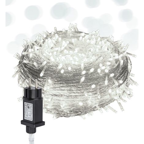 Randaco Guirnalda luminosa LED 100m 500 LEDs Decoración Navideña – 8 Modos de Iluminación para Decoración de Jardín Blanco Frío (1/5)