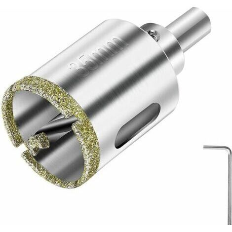 Scie Cloche Diamant 35 mm,Foret Diamant avec Foret Guidage Central, Scie Cloche Carrelage avec Revêtement de Surface en Diamant pour Coupe de Verre, Carrelage, Céramique, Marbre (1/5)