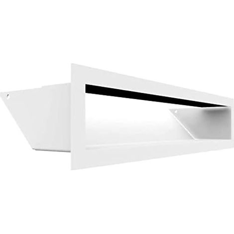 KRATKI griglia di ventilazione AIR  Griglia aria calda 9 x 40 cm  Bianco  Griglia di scarico per ventilazione camino  Presa d'aria con un angolo di 45 gradi  resistente al surriscaldamento