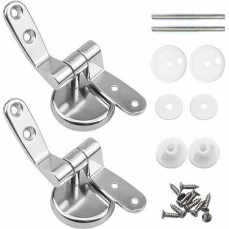 Ersandy WC-Sitzscharnier, 2er-Pack Ersatz-WC-Sitzscharniere mit Zinklegierungsbefestigungen dengyank-Crezuo