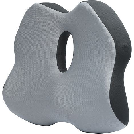 Cojín de asiento, cojín de espuma viscoelástica para silla de oficina, cojín para el coxis para aliviar hemorroides, dolor lumbar y ciática, cojín ergonómico para sillas de oficina y de coche, gris 45 (1/5)