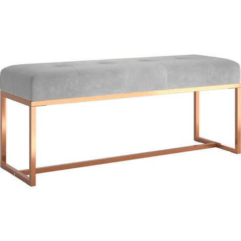 Banc Gris 110x36x45 cm Velours (1/5)