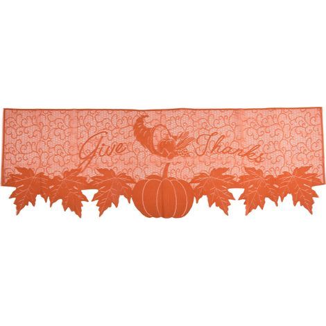 Hochwertige Polyester-Tischdecke für Thanksgiving – weich und strapazierfähig – festlicher Kaminvorleger (1/5)